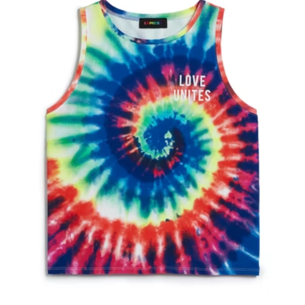 Express Love Unites Pride LGBT Tie Dye Tank Top